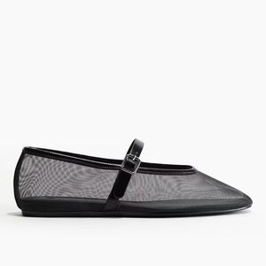 H&M Black Mesh Mary Jane Flats
